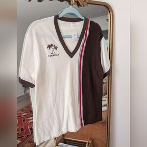 Vintage 70s Florida Tee Cream Brown Unisex